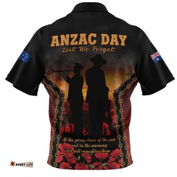 Australia Zip Polo Shirt Anzac Day Dawn Remembrance Eternal Tribute