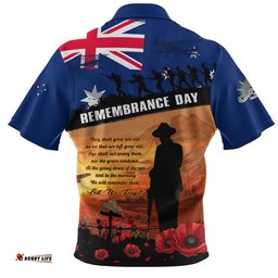Australia Zip Polo Shirt Remembrance Day Australia Honour The Fallen
