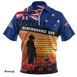 Australia Zip Polo Shirt Remembrance Day Australia Honour The Fallen