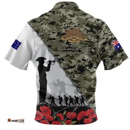 Australia Zip Polo Shirt Anzac Day Poppy And Barbed Wire Of Service