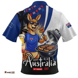Australia Zip Polo Shirt Australia Day Kangaroo Summer Fest Celebration