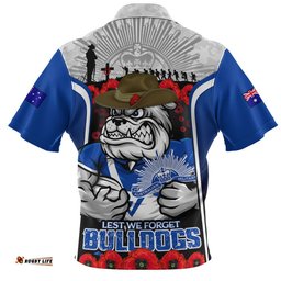 Canterbury-Bankstown Bulldogs Zip Polo Shirt Lest We Forget In Honor And Remembrance