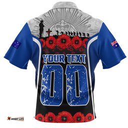 Canterbury-Bankstown Bulldogs Zip Polo Shirt Lest We Forget In Honor And Remembrance