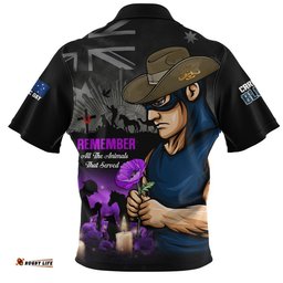 Carlton Zip Polo Shirt Anzac Day In Memory Of Animals That Served