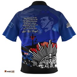 Australia Zip Polo Shirt Anzac Day In Memory Of Brave Servicemen