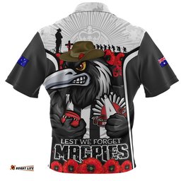 Collingwood Zip Polo Shirt Lest We Forget In Eternal Honor And Duty