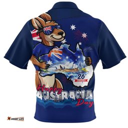 Australia Zip Polo Shirt Australia Day Holiday Kangaroo Pride Celebration