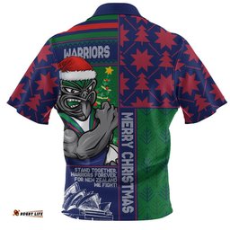 New Zealand Warriors Zip Polo Shirt Christmas Magic Knit Style Winter Glow