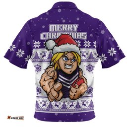 Fremantle Zip Polo Shirt Special Ugly Christmas Holiday Footy Fans