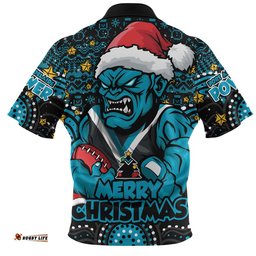 Port Adelaide Zip Polo Shirt Ugly Christmas Knit Patterns Vintage Jersey