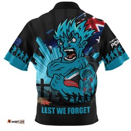 Port Adelaide Zip Polo Shirt ANZAC Day Honour And Football Legacy