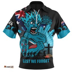 Port Adelaide Zip Polo Shirt ANZAC Day Honour And Football Legacy
