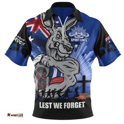 North Melbourne Zip Polo Shirt ANZAC Day Honour And Football Legacy