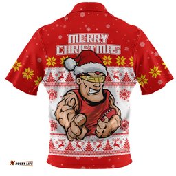 Gold Coast SUNS Zip Polo Shirt Special Ugly Christmas Holiday Footy Fans