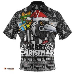 Collingwood Zip Polo Shirt Festive Holiday Merry Christmas Vibe