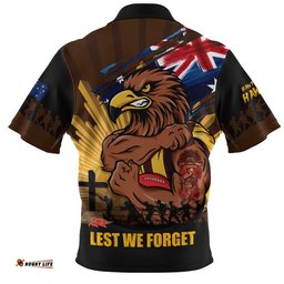 Hawthorn Zip Polo Shirt ANZAC Day Honour And Football Legacy