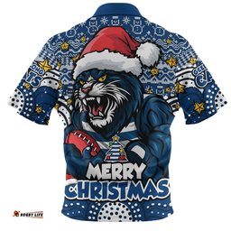 Geelong Cats Zip Polo Shirt Ugly Christmas Knit Patterns Vintage Jersey