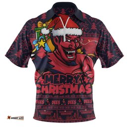 Melbourne Zip Polo Shirt Festive Holiday Merry Christmas Vibe