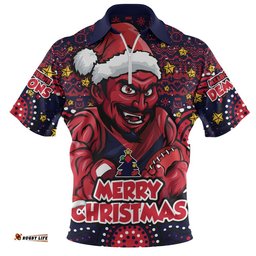 Melbourne Zip Polo Shirt Ugly Christmas Knit Patterns Vintage Jersey
