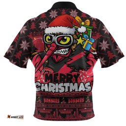 Essendon Zip Polo Shirt Festive Holiday Merry Christmas Vibe