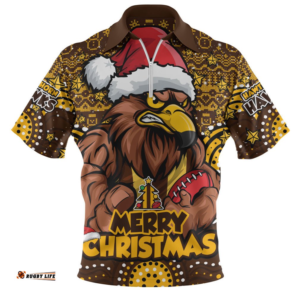Hawthorn Zip Polo Shirt Ugly Christmas Knit Patterns Vintage Jersey