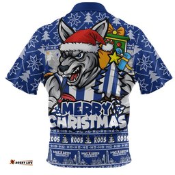 North Melbourne Zip Polo Shirt Festive Holiday Merry Christmas Vibe