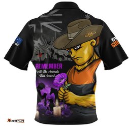 GWS GIANTS Zip Polo Shirt Anzac Day In Memory Of Animals That Served