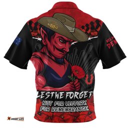 Melbourne Zip Polo Shirt ANZAC Day Not For Victory For Remembrance