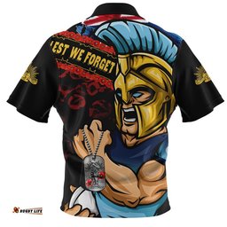 Gold Coast Titans Zip Polo Shirt Anzac Remembrance Of The Fallen