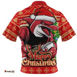 Redcliffe Dolphins Zip Polo Shirt Merry Christmas Game Day Knit Style Team Edition