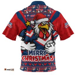 Sydney Roosters Zip Polo Shirt Merry Christmas Festive Spirit Edition