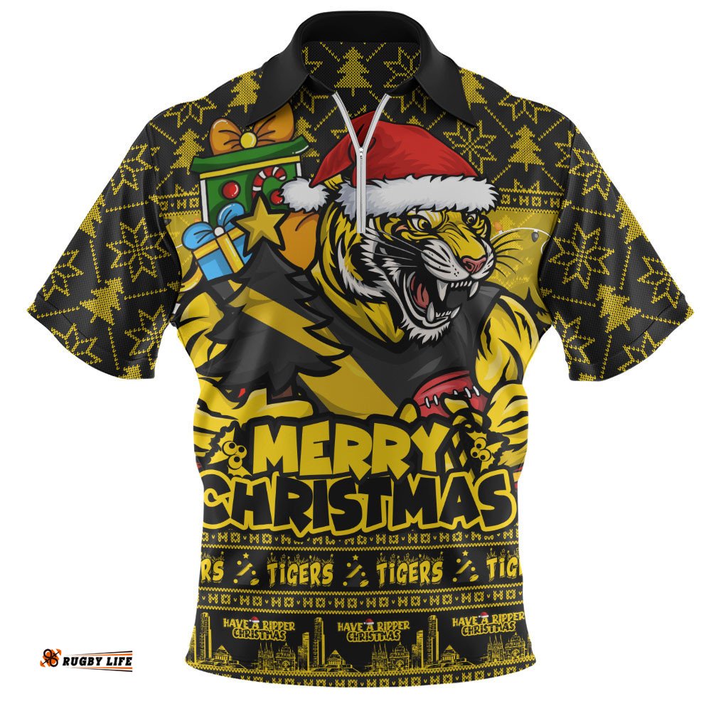 Richmond Zip Polo Shirt Festive Holiday Merry Christmas Vibe