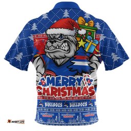 Western Bulldogs Zip Polo Shirt Festive Holiday Merry Christmas Vibe