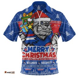 Western Bulldogs Zip Polo Shirt Festive Holiday Merry Christmas Vibe