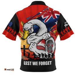 Sydney Swans Zip Polo Shirt ANZAC Day Honour And Football Legacy