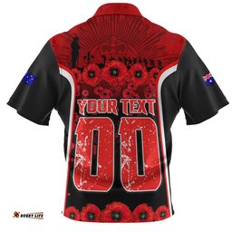 St. George Illawarra Dragons Zip Polo Shirt Lest We Forget In Honor And Remembrance