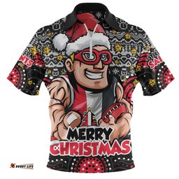St Kilda Zip Polo Shirt Ugly Christmas Knit Patterns Vintage Jersey