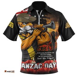 Richmond Zip Polo Shirt Anzac Day Dawn Of Courage Eternal Tribute