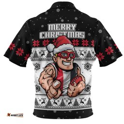 St Kilda Zip Polo Shirt Special Ugly Christmas Holiday Footy Fans