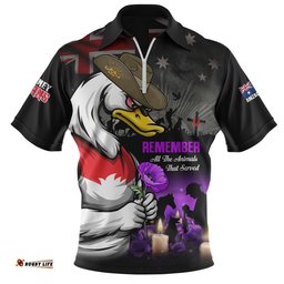 Sydney Swans Zip Polo Shirt Anzac Day In Memory Of Animals That Served