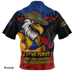 West Coast Eagles Zip Polo Shirt ANZAC Day Not For Victory For Remembrance