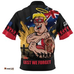 St Kilda Zip Polo Shirt ANZAC Day Honour And Football Legacy