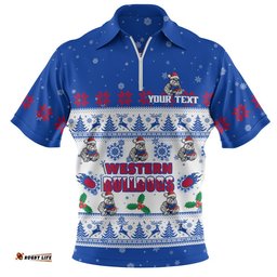Western Bulldogs Zip Polo Shirt Special Ugly Christmas Holiday Footy Fans