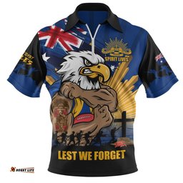 West Coast Eagles Zip Polo Shirt ANZAC Day Honour And Football Legacy
