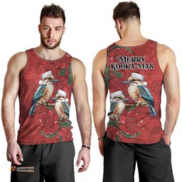 Aussie Kokaburra Waratah Christmas Men Tank Top Aboriginal Dots Painting LT9