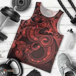 Aotearoa Maori Hei Tiki Men Tank Top Whero Kowhaiwhai Puhoro Motif LT9