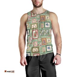 Aussie Birds Christmas La La Land Men Tank Top Green Vintage Stamp Edition LT9