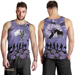 ANZAC Day Men Tank Top Lest We Forget the Animals Too LT19