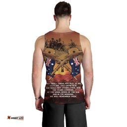 ANZAC Day Lest We Forget Men Tank Top Australian Veterans Remembrance Tribute LT18