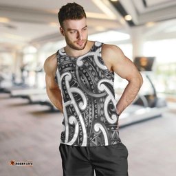 Aotearoa Maori Kowhaiwhai Men Tank Top Kiwikiwi Puhoro and Patiki LT9